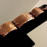 Copper Bracelet 3Pc. - Formed - Textured by James Perkins Metal Sculpture Studios Cincinnati Ohio 513.497.2200