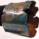 Copper Cuff Bracelet - Formed - Textured - Patina by James Perkins Metal Sculpture Studios 513.497.2200
